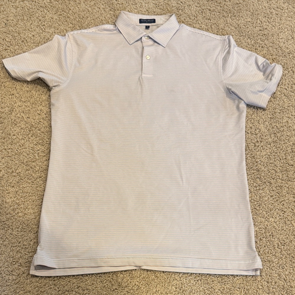 Men's Striped Polo Shirt - Red, White Blue
